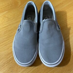 Vans Gray Canvas Slip-On Flats
